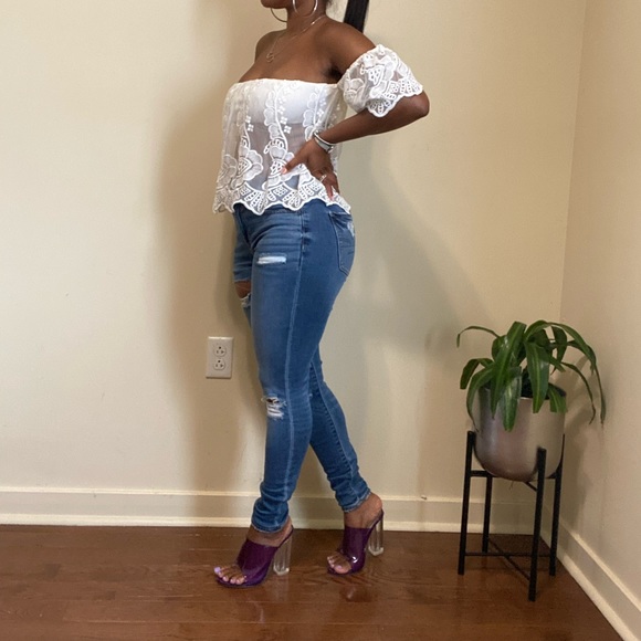 Purple Transparent Square Heels - Picture 4 of 4